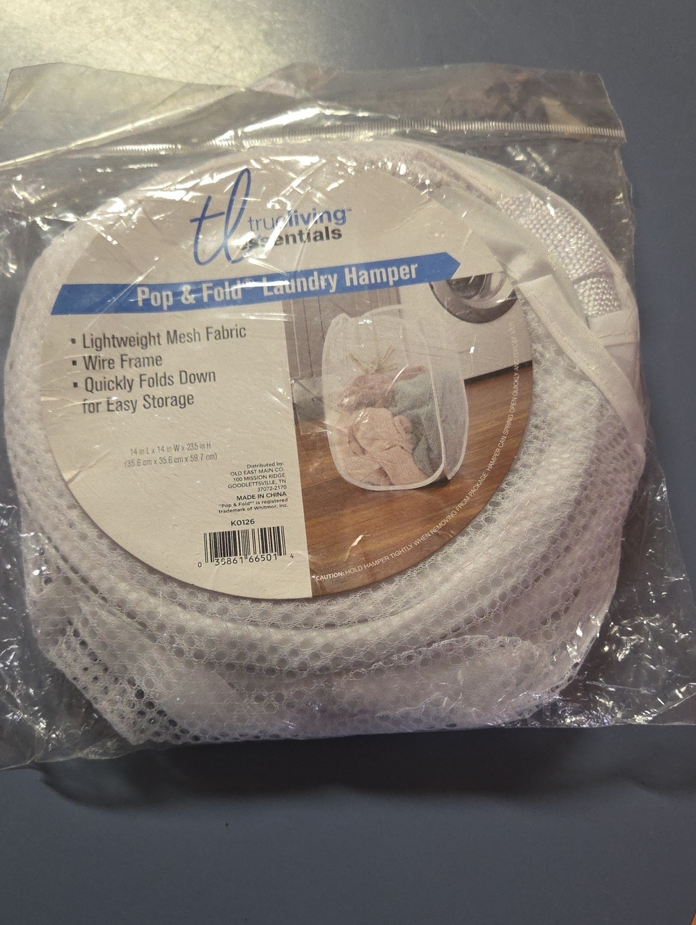 White Pop & Fold Laundry Hamper